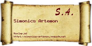 Simonics Artemon névjegykártya